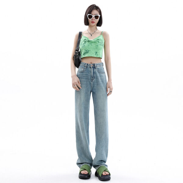 Women's Light-colored Narrow Wide-leg Jeans - Image 7