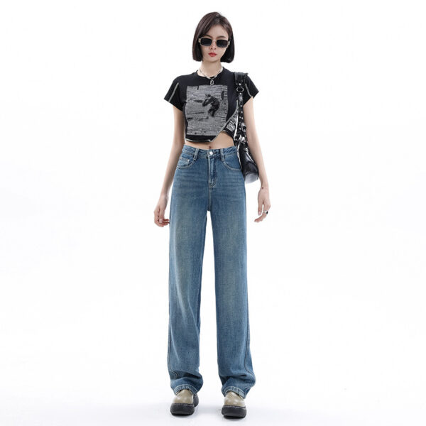 Women's Light-colored Narrow Wide-leg Jeans - Image 4