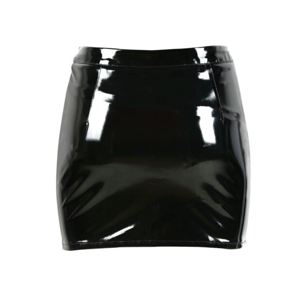 Female PU Leather Tight Fitting Hip Hugging Short Skirt - Image 5