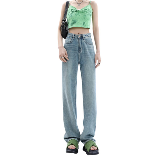 Women's Light-colored Narrow Wide-leg Jeans - Image 8