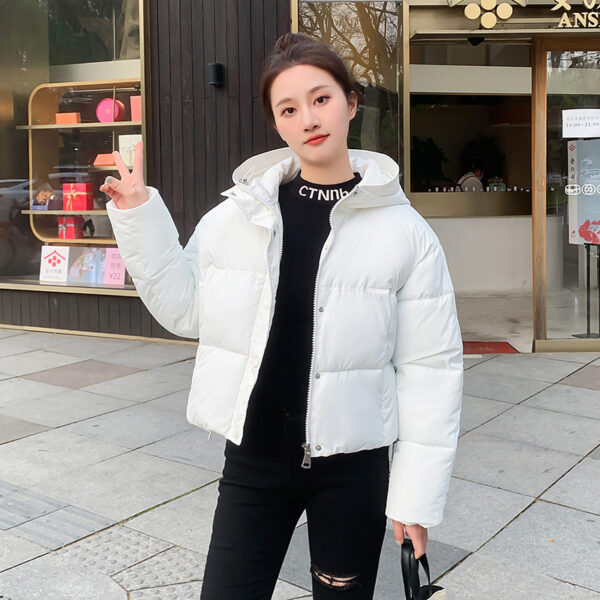 Women's Simple Casual Hooded Short Down Jacket - Image 4