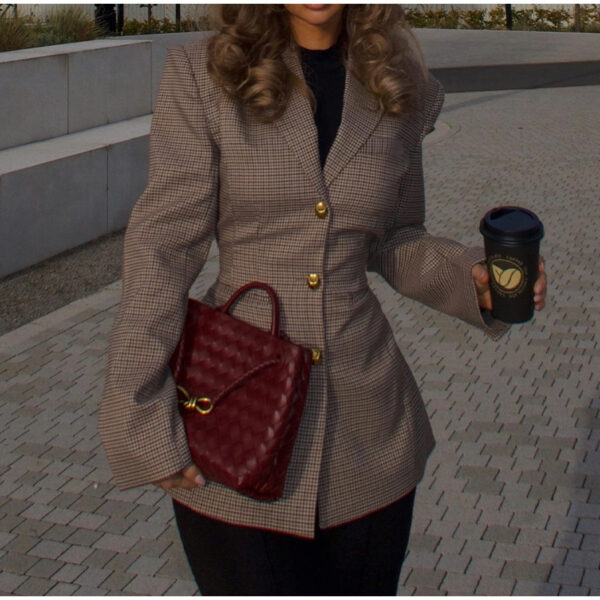 New Women's Slim-fit Suit Plaid Jacket - Image 2