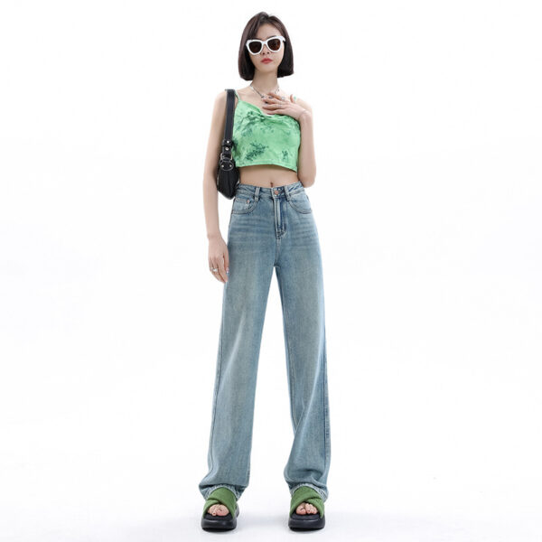 Women's Light-colored Narrow Wide-leg Jeans - Image 3