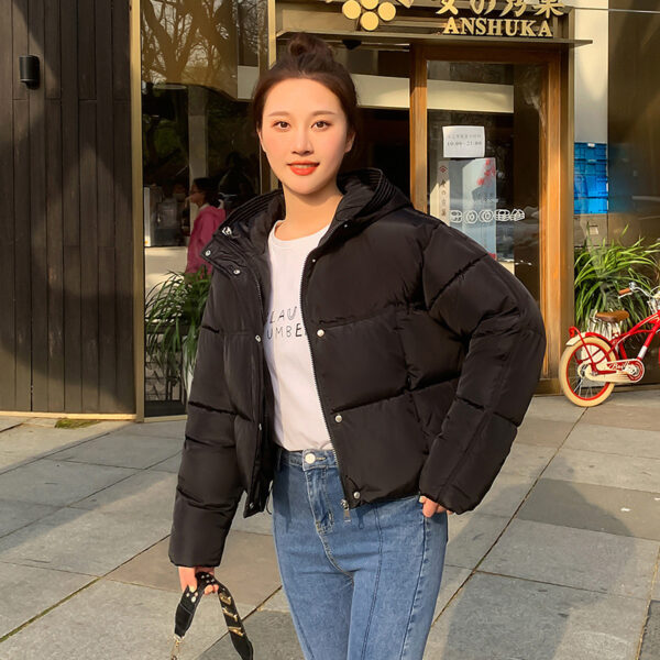 Women's Simple Casual Hooded Short Down Jacket - Image 3