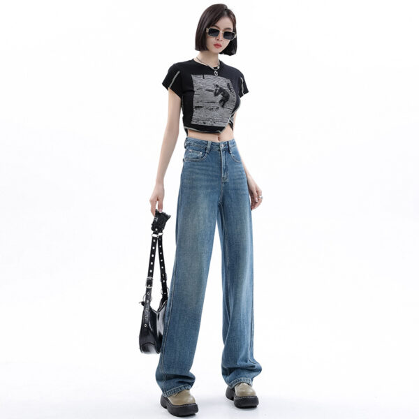 Women's Light-colored Narrow Wide-leg Jeans - Image 2
