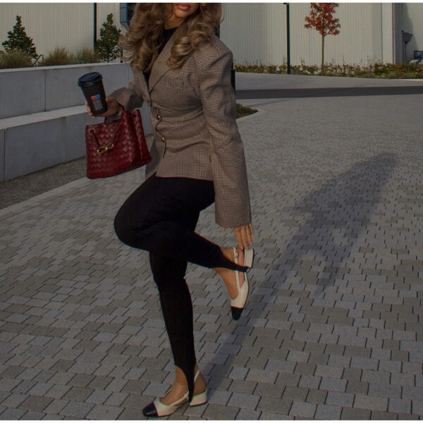 New Women's Slim-fit Suit Plaid Jacket - Image 3