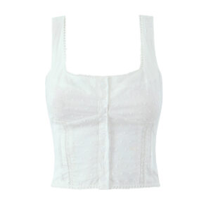 Flower Embroidered Button Cardigan Short Camisole