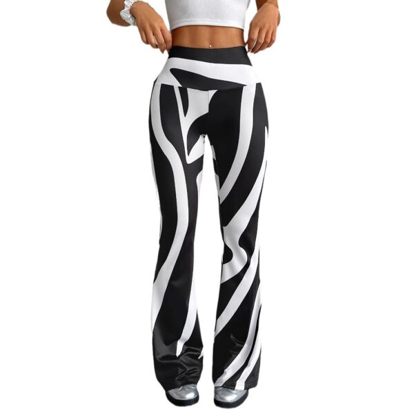 Bell-bottom Pants Fashion Printed High Waist Sheath Casual Pants - Image 2