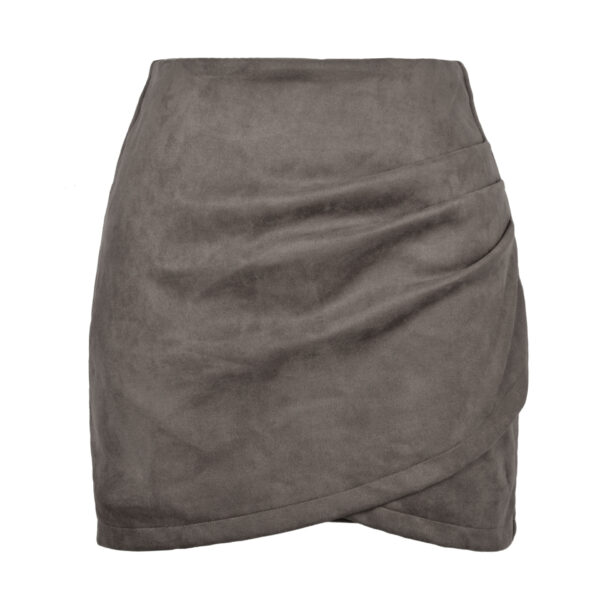 Solid Color Sheath Skirt Autumn And Winter Irregular Women's Clothing - Image 2