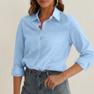 Casual Women's Shirt Solid Color Loose Top