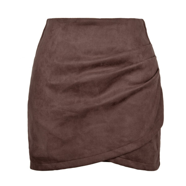 Solid Color Sheath Skirt Autumn And Winter Irregular Women's Clothing - Image 4