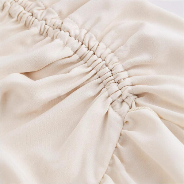 Asymmetric Hem High Waist Tied Lotus Leaf Hem Skirt - Image 6