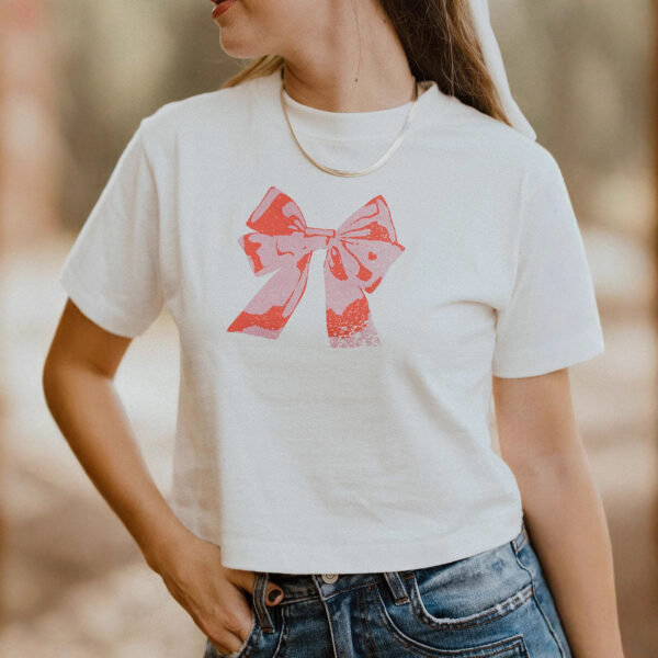 Short Sleeve Top Round Neck Printed White For Girls - Image 5