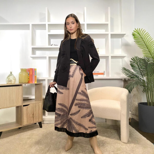 Polyester Printed Floral Tassel Skirt - Image 6