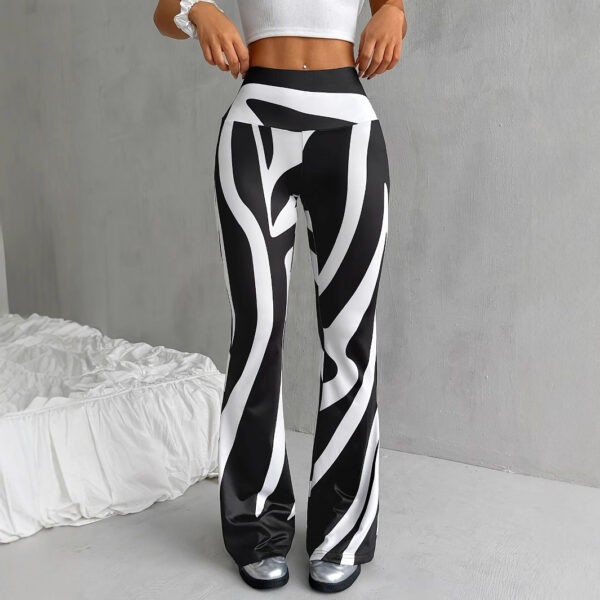 Bell-bottom Pants Fashion Printed High Waist Sheath Casual Pants - Image 4