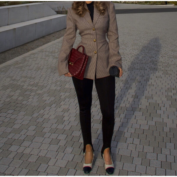New Women's Slim-fit Suit Plaid Jacket - Image 4