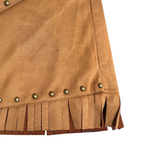 Women's Solid Color Metal Nail Tassel Decoration High Waist A-line Short Skirt - Image 4